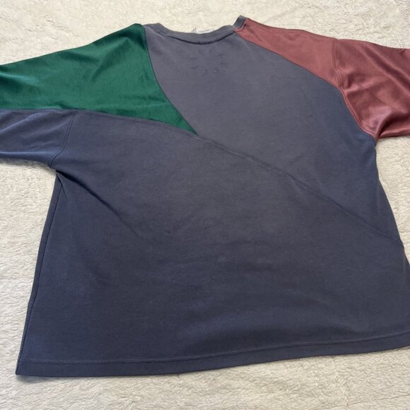 Adidas Originals M Trefoil Bold Club Spliced Tricolor Tee Blue Green Red Shirt - Picture 11 of 13